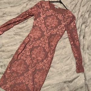 Pink floral print dress